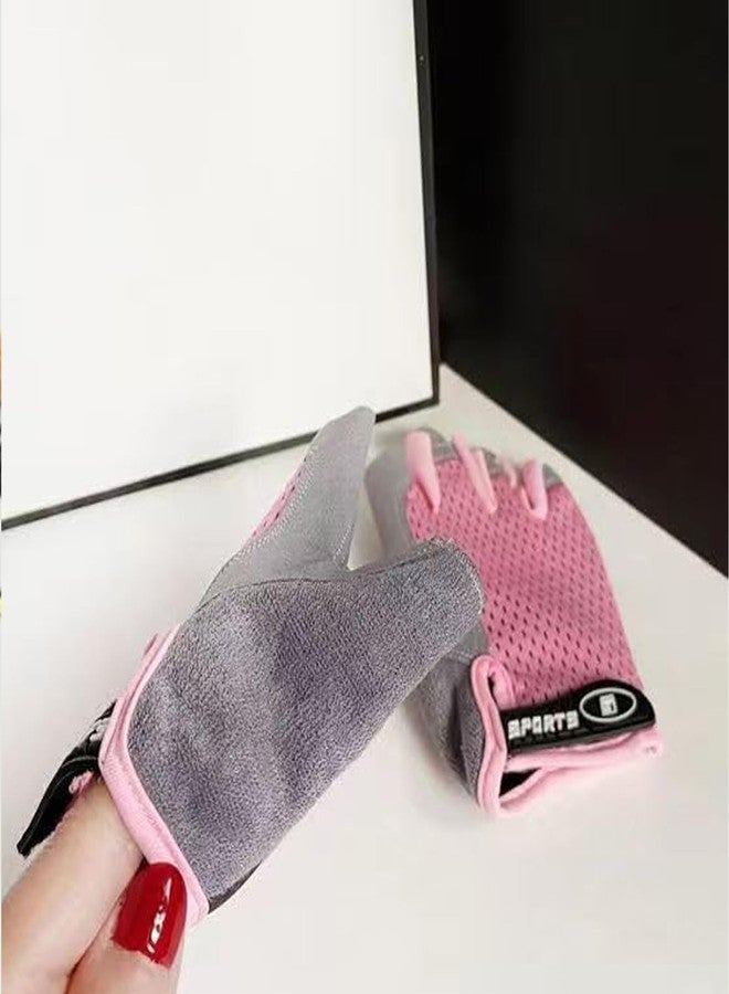 CaySep Kids Half Finger Cycling Gloves-Anti-Slip Lightweight Breathability Stretchy Fingerless Bike Climbing Gloves for Girls Boys 5-9Y - Image 4
